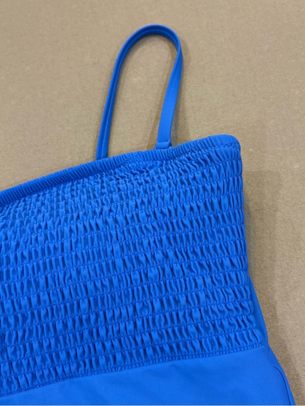 J. Crew Factory Smocked One Piece Swimsuit Blue Size Large - Picture 3 of 15